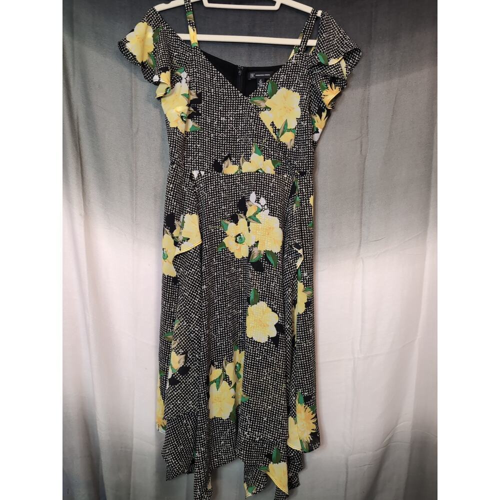 INTERNATIONAL CONCEPTS Womens Mixed-Print Cold-Shoulder Dress Size 6 391